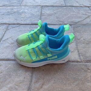 PUMA Kids' Green and Blue Slip On Sneakers